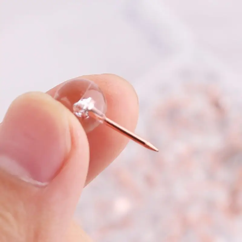 100 шт. розово Золотые кнопки для большого пальца круглые шарики рисования