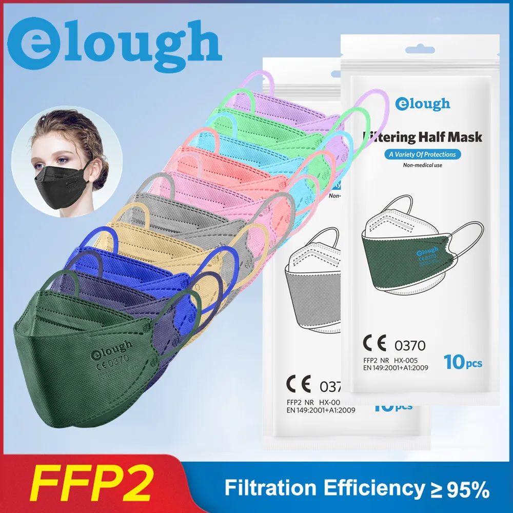 Фото Elough KN95 Mascarillas FPP2 12 цветов рыба взрослые утвержденные FFP2 маски сертифицированы 4