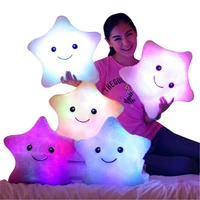 5 colors luminous pillow star cushion colorful glowing pillow plush doll star led light toys for girl kids christmas gift