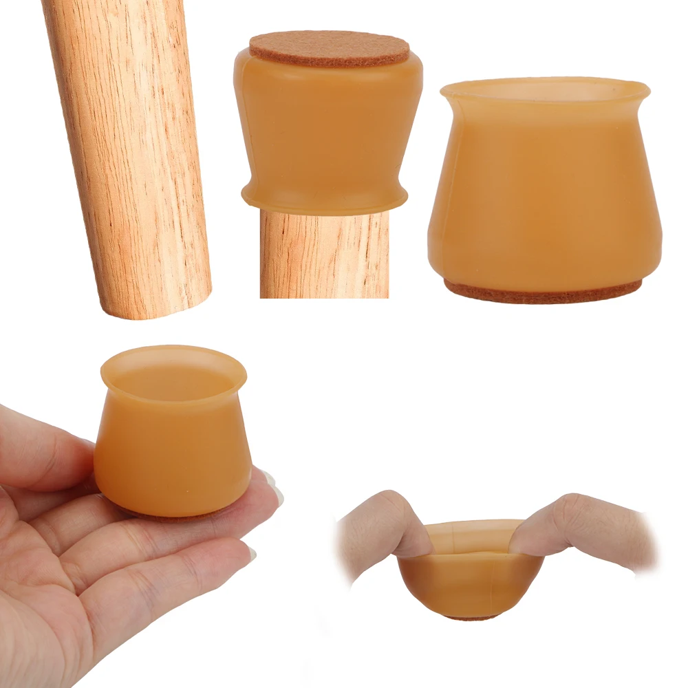 

For Chair Leg Silicone Noise Reduction 16Pcs/Set Furniture Leg Protection Cover Floor Protector Table Feet Pad