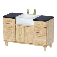 112 dollhouse miniature furniture bathroom kitchen sink with cabinet basin set dolls house miniature kitchen furniture
