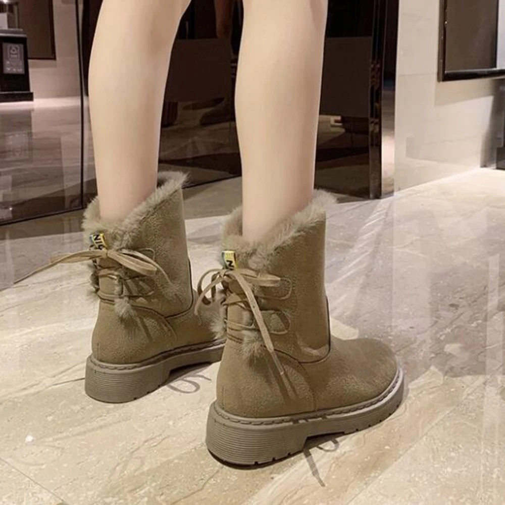 

2020 Women's Snow Boots Casual Ankle Boots For Women Warm Plush Ladies Winter Cotton shoes Non-slip Platform women's boots ay172