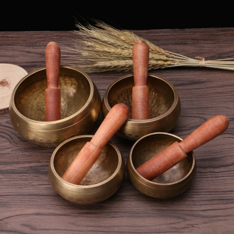 

Tibetan Buddhism Singing Bowl Hand Hammered Yoga Copper Chakra Meditation Gift 203F