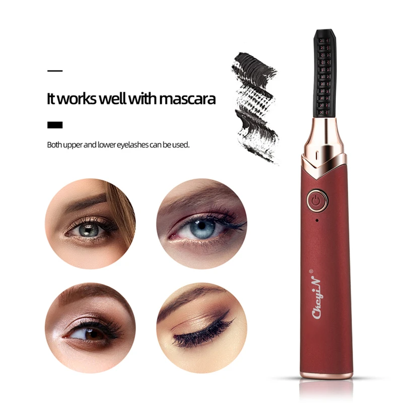 

CkeyiN Electric Heated Eyelash Curler USB Rechargeable Long Lasting Quick Natural Curling Eyelashes Curl Tool 3 Temperatures 51