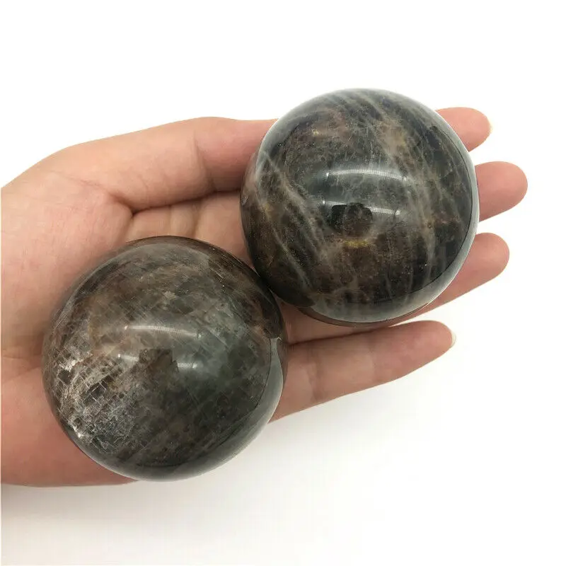

Wholesale 1PC Natural Black Moonstone Quartz Crystal Sphere Polished Balls Healing Decor Gift Natural Quartz Crystals