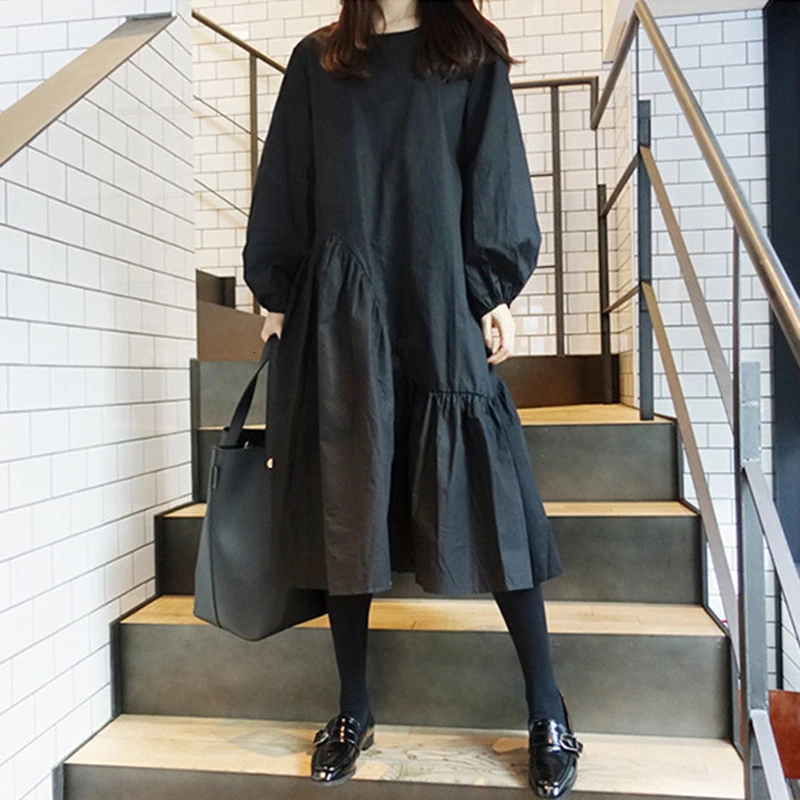 Женское асимметричное платье VGH повседневное свободное с круглым вырезом и