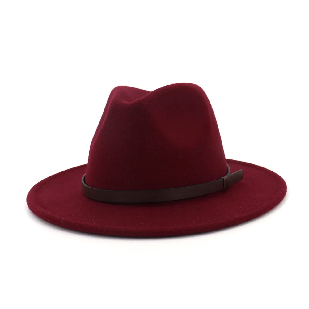 2019 осенняя и зимняя одноцветная шляпа с полями для путешествий федора джаз