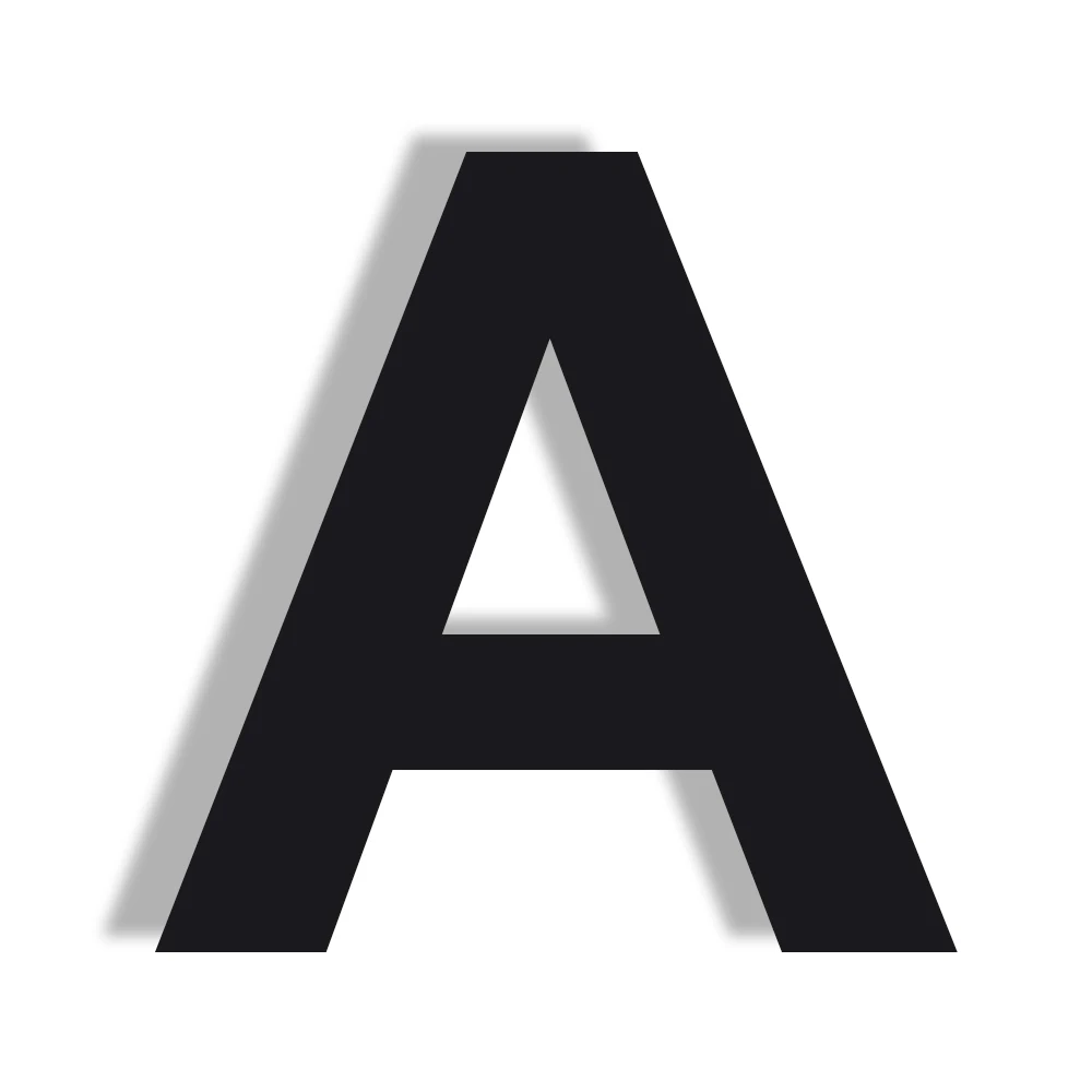 Letter A 6 дюймов плавучий дом номера дверная табличка, Нержавеющая сталь 18-8 матового черного цвета - Цвет: Letter A
