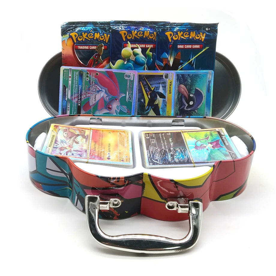 102 шт./компл. портативный ящик Pokemon TAKARA TOMY 360 шт. французская коробка TCG: