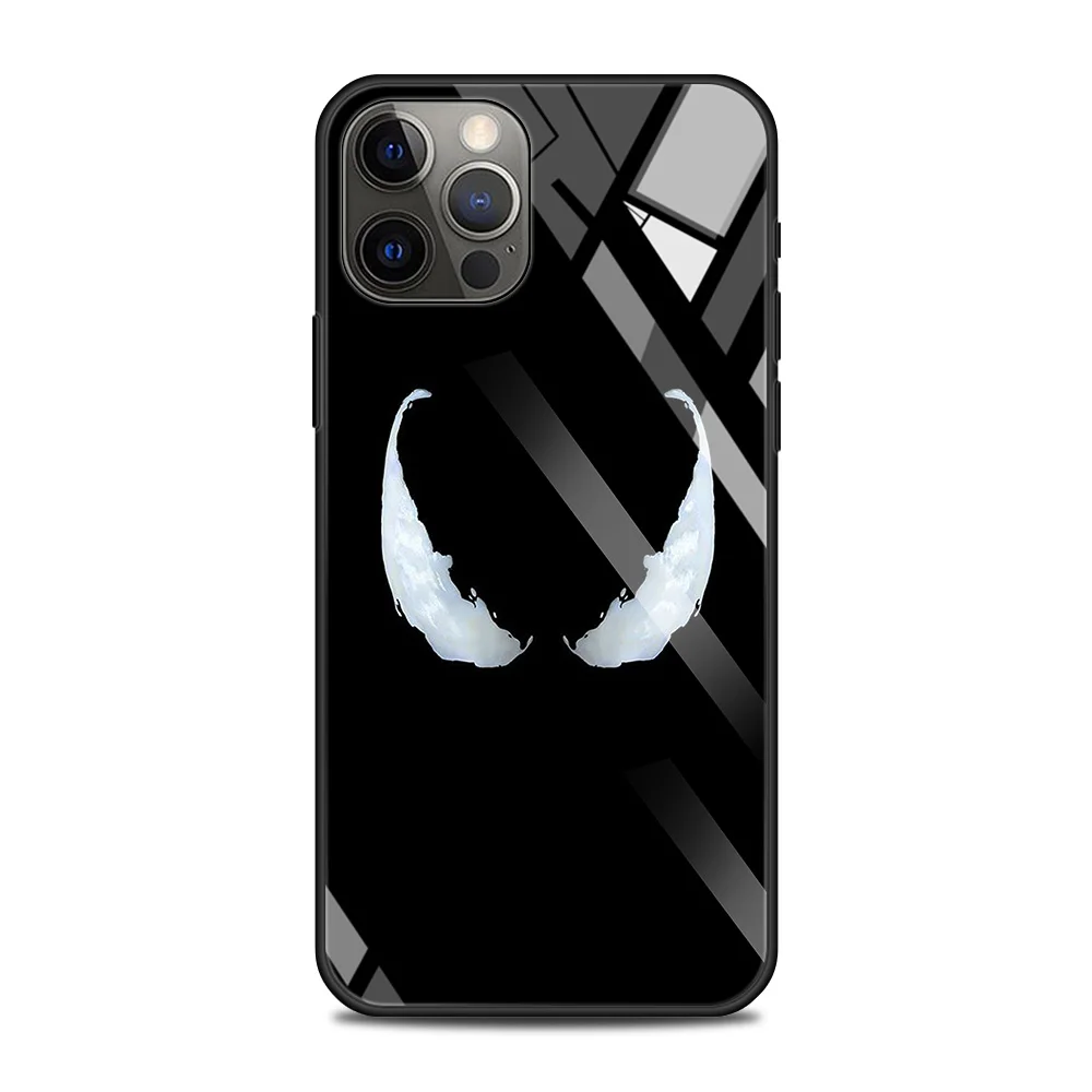 Чехол Venom из закаленного стекла Marvel для iPhone 12 11 Pro Max 13 Mini X XR XS 8 7 6s Plus SE 2020 чехол
