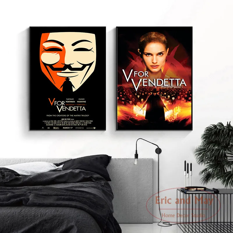 

Classic Hackers Movie V For Vendetta Canvas painting Poster Nordic Modern Wall Art Pictures Living Room Study Decor Posters