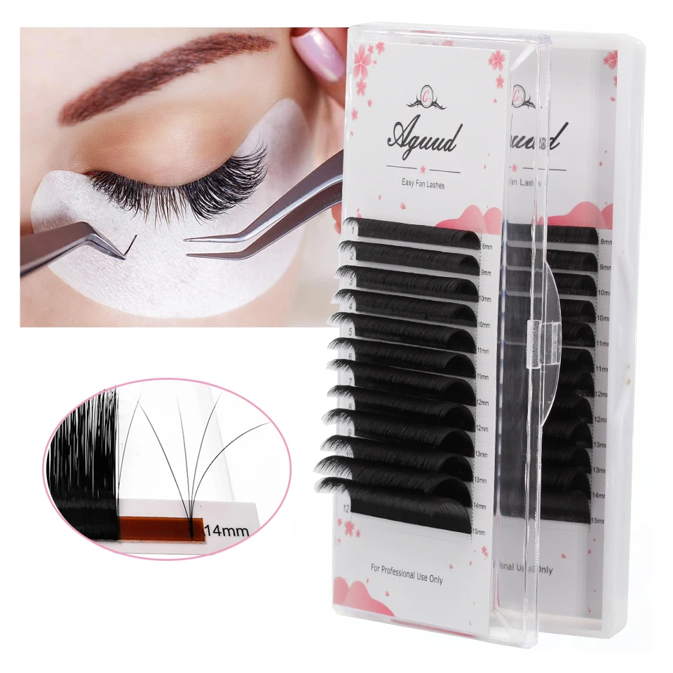 

AGUUD Easy Fanning Volume Mega Eyelashes Extension Premium Individual Lashes Auto Flowering Rapid Blooming Lash Extension Fans