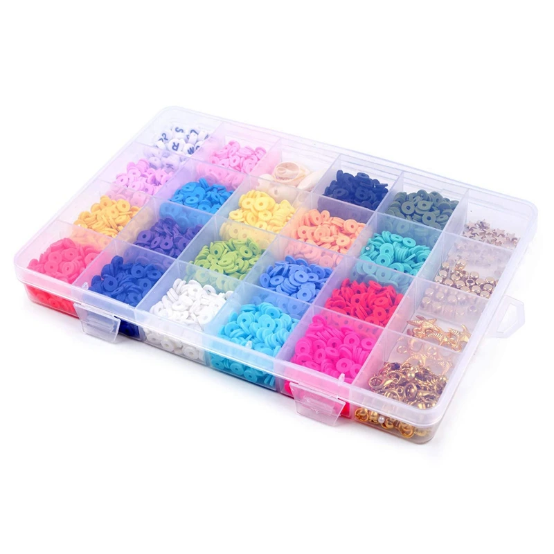 

Flat Round Polymer Clay Spacer Beads for Jewelry Making Bracelets Necklace Earring DIY Craft Kit