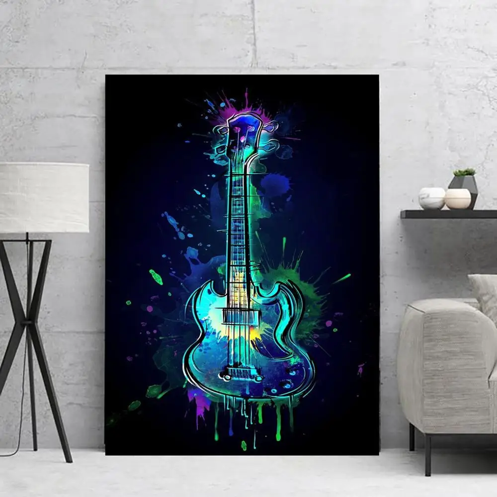 

Wall Art Canvas Painting Cool Guitar Poster Abstract Art Modern Home Decor Pictures Canvas Wall Art Home Tableau Decor Painting
