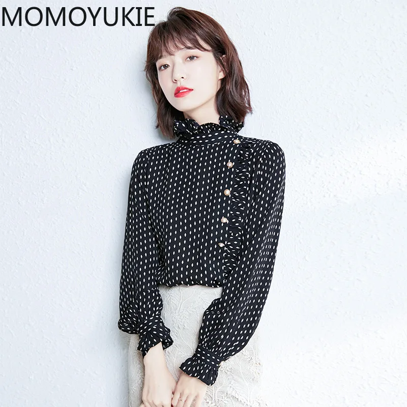 Женские блузки 2021 весенние женские рубашки с длинным рукавом блузка оборками