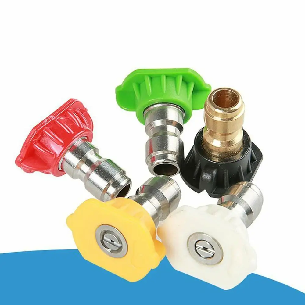 

1pc Quick Easy Connector Car Washing Nozzle Metal Jet Lance Nozzles Car Washing Nozzles Spray Tip 1/4 Household Portable