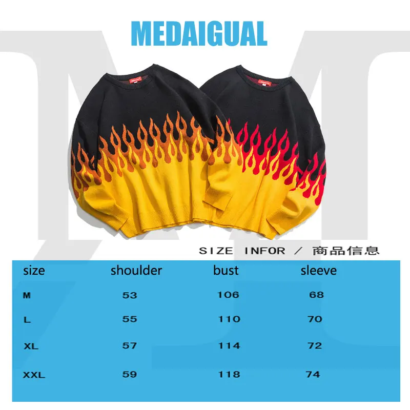 Хип Хоп Уличная Мужская пожарная свитер винтажные крутые топы наряды пламя