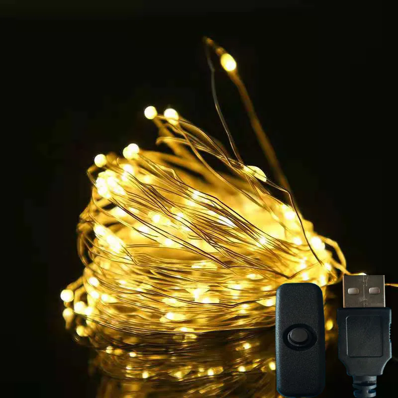 

2/5/10M LED Fairy Lights Copper Wire String Light Holiday Festoon Garland Luces For Home Christmas Tree Wedding Party Decoration