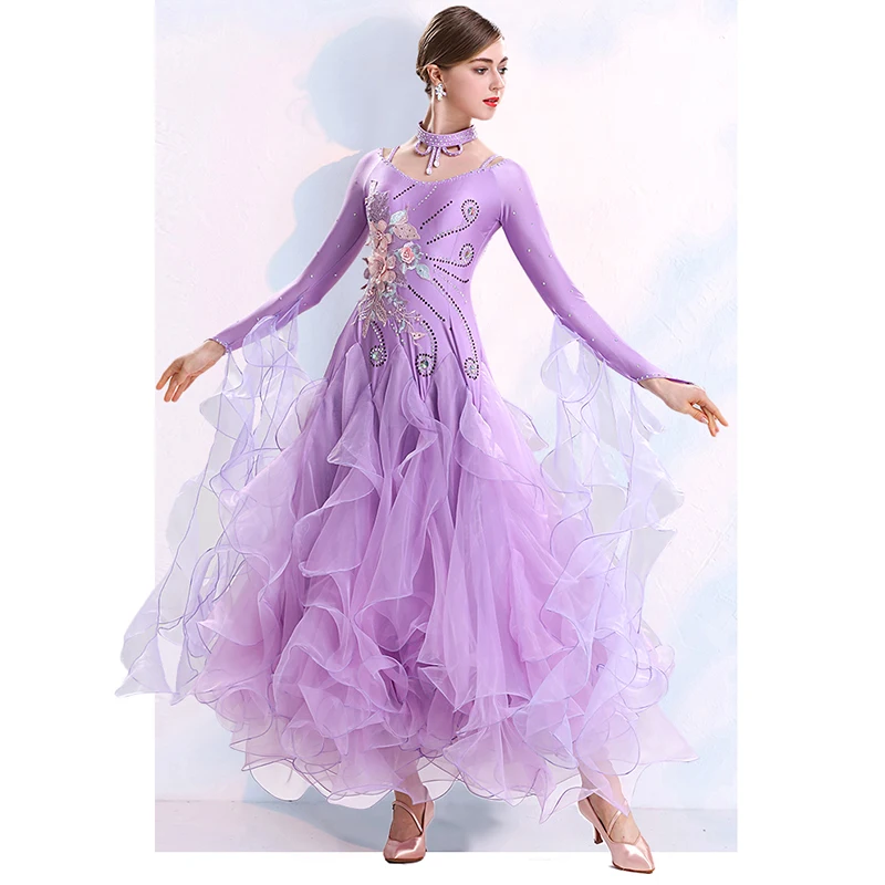 Зеленое платье для бальных танцев стандартный костюм красное танго Венского