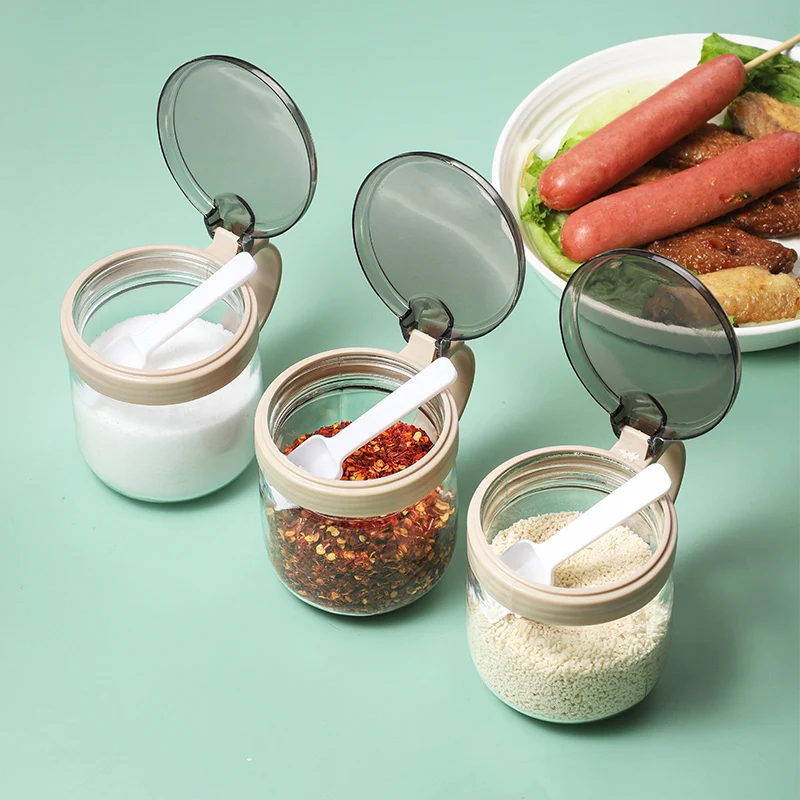 

Creative Seasoning Jar Salt Glass Sugar Nordic Moisture Proof Modern Pepper Spice Jars Set Sealed Especiero Kitchen Tools DG50SJ