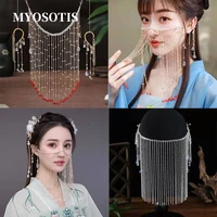 vintage chinese hanfu face tassel hair jewelries accessories retro girls xiuhe costume beading jewelries