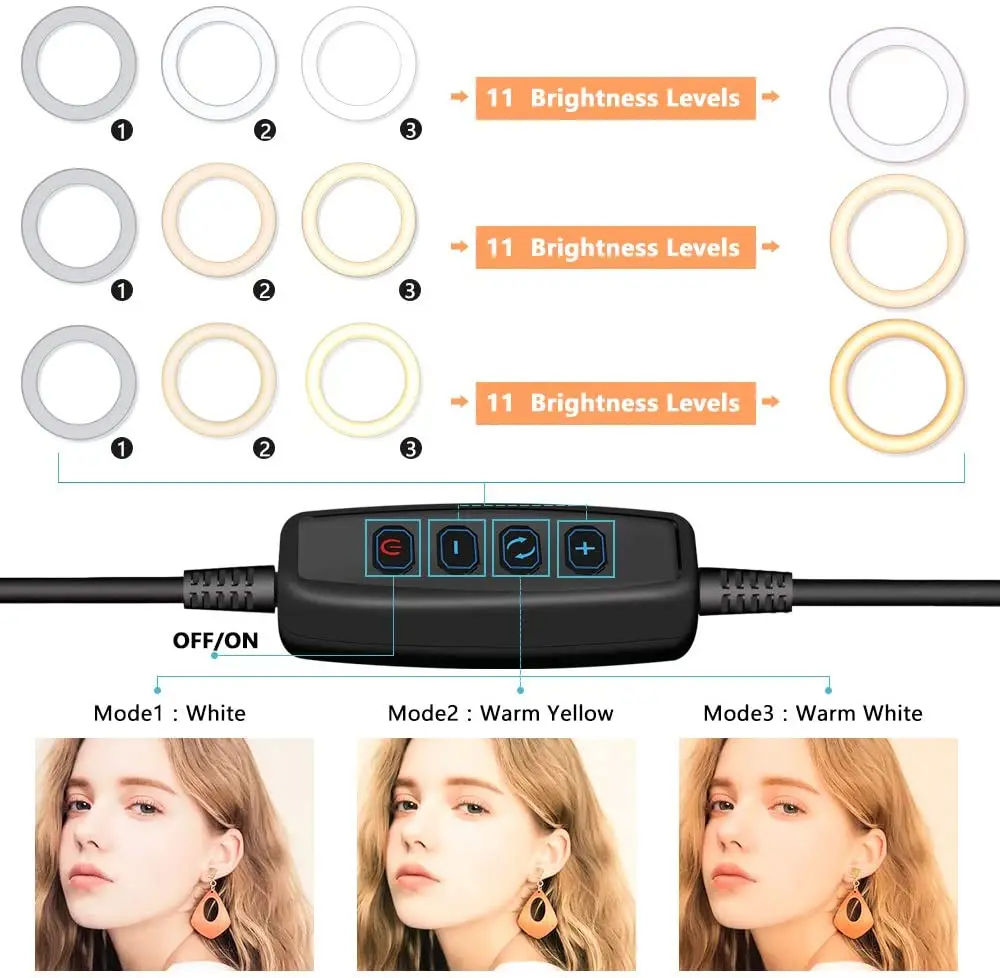 10 2 селфи кольцевой светильник для контроля уровня сахара в крови с 50 Выдвижной