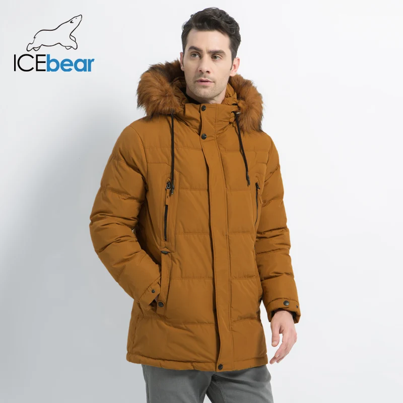 ICEbear 2019 новая мужская одежда модная куртка с капюшоном Мужское пальто Толстая