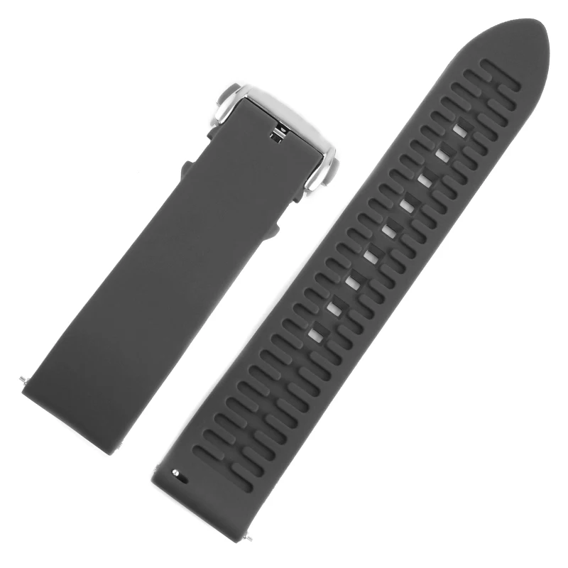 black fold clasp 18 мм 20 мм 22 мм силиконовый ремешок резиновый ремешок для часов Seiko 5 SRP SKX007 ProPex PADI Casio Edifice часы браслет спортивный человек - Цвет ремешка: black fold clasp