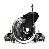 1 pcs office chair wheels replacement rubber chair casters for hardwood floors and carpets cushions smooth quiet protect floor