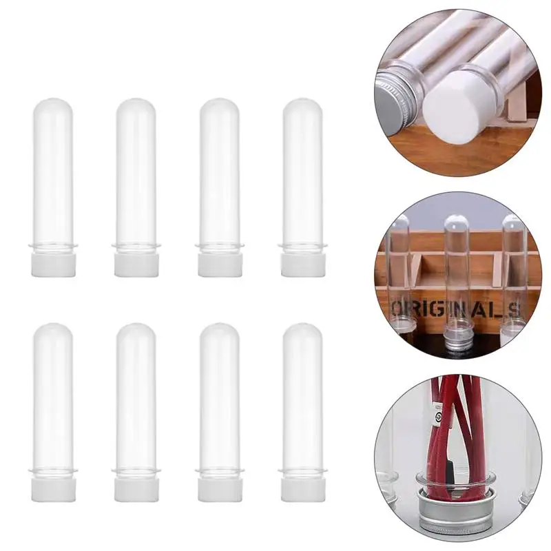 

12Pcs 40ml PET Test Tube Bottles Mask Data Line Bath Salt Bottles Candy Jars