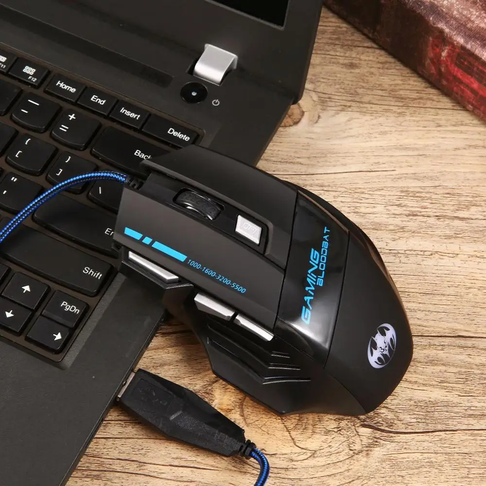 Эргономичная Проводная игровая мышь 7 кнопок 5500 dpi светодиодный USB компьютерная