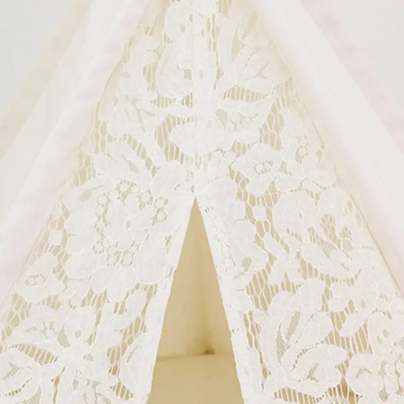 

Simple Lace Sturdy Triangle Pet Teepee Bed with Cushion Luxery Dog Tents Dropshipping
