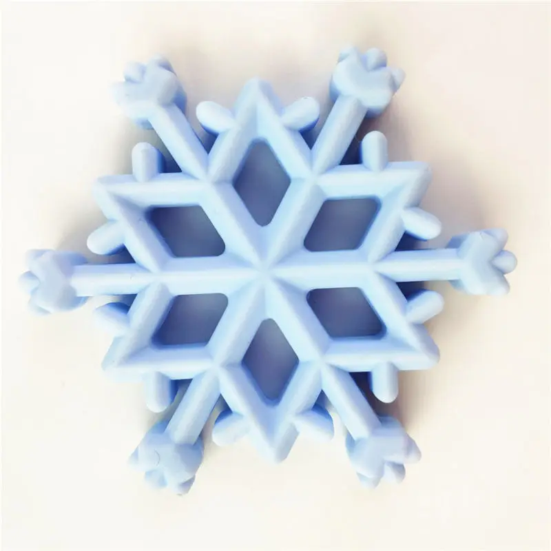 

1Pc Creative Baby Teether Jewelry Christmas Snowflakes DIY Accessories Nursing Teething Necklace Food Grade Silicone Teether