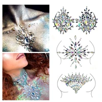 the latest resin diamond tattoo stickers show makeup chest stickers carnival party bra stickers