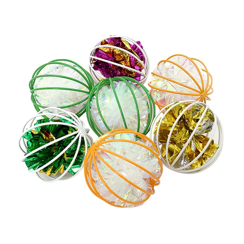 Cat Toys Hollow Ball Colorful Squeaky Paper Affordable For Cats Kitten Playing Funny Interactive Rolling Toy | Дом и сад