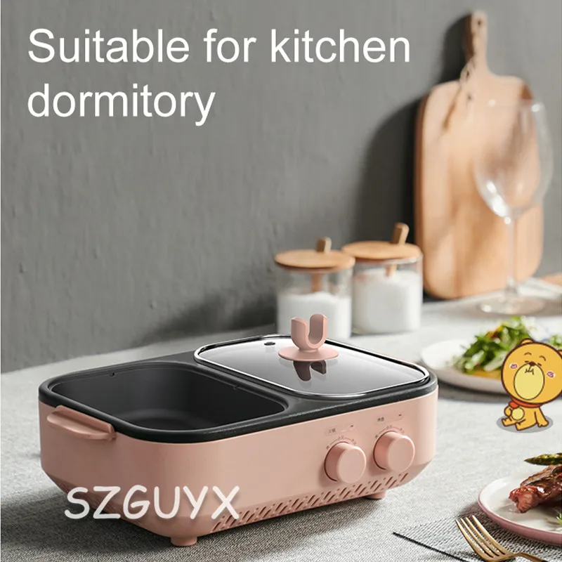 high power portable multi function pot multi function barbecue pot household small hot pot multi function barbecue pot free global shipping