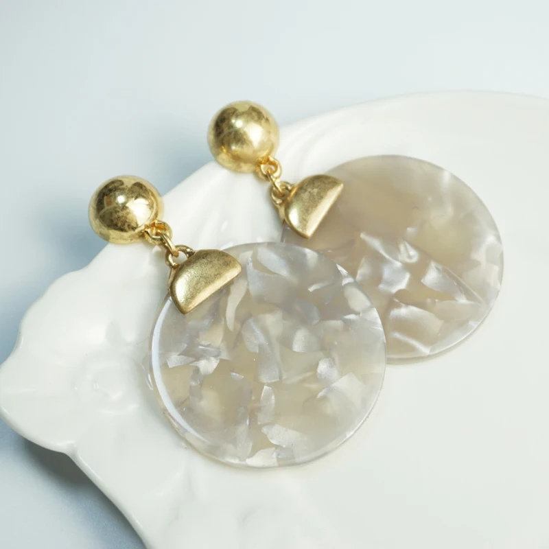 Женские акриловые серьги M &amp G круглые с подвеской из белого уксуса и кислоты 2019 |