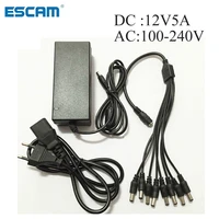 dc 12v 5a power supply adapter 8 split power cable for cctv security camera dvr analog ahd tvi cvi camera dvr systems