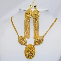 ethiopian jewelry sets pendant necklace earring ring gold gifts for women african eritrea dubai habesha bridal set