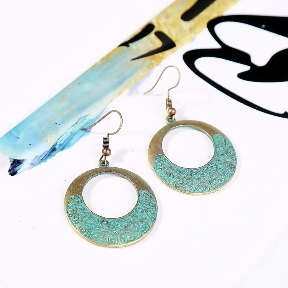 

Retro Women Bohemian Ethnic Geometric Dangle Eardrop Hook Earrings Jewelry Gift