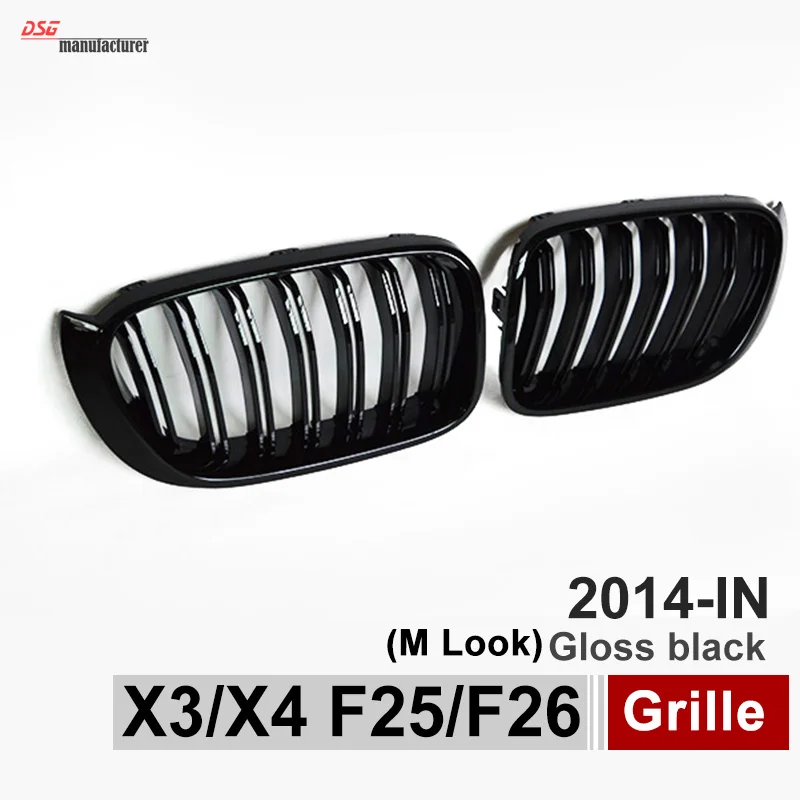 Передняя решетчатая решетка X3 F25 X4 F26 ABS для BMW 2014 + X Series SUV и глянцевый черный |