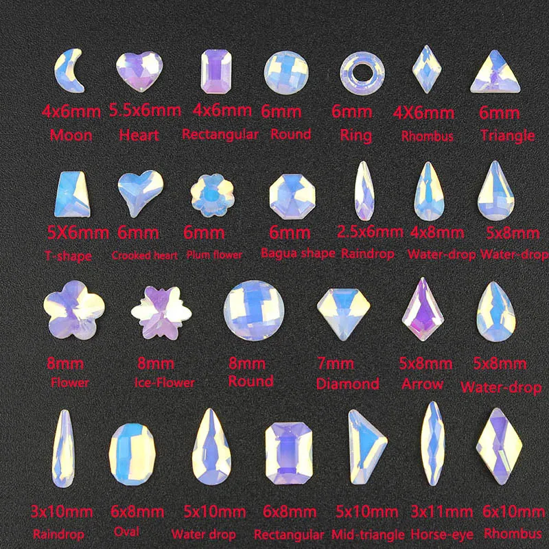 Большая упаковка 1000 шт. прозрачные AB белые стразы для дизайна ногтей украшение