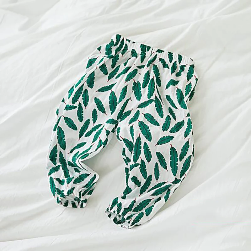 Брюки для маленьких девочек и мальчиков летние штаны с широкими штанинами