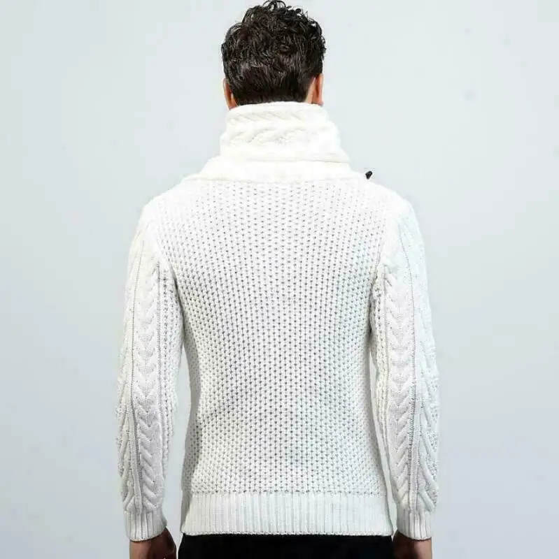New Mens Collared Cardigan Sweater Shawl Warm Knitted Jumper Toggle Duffle Out | Мужская одежда
