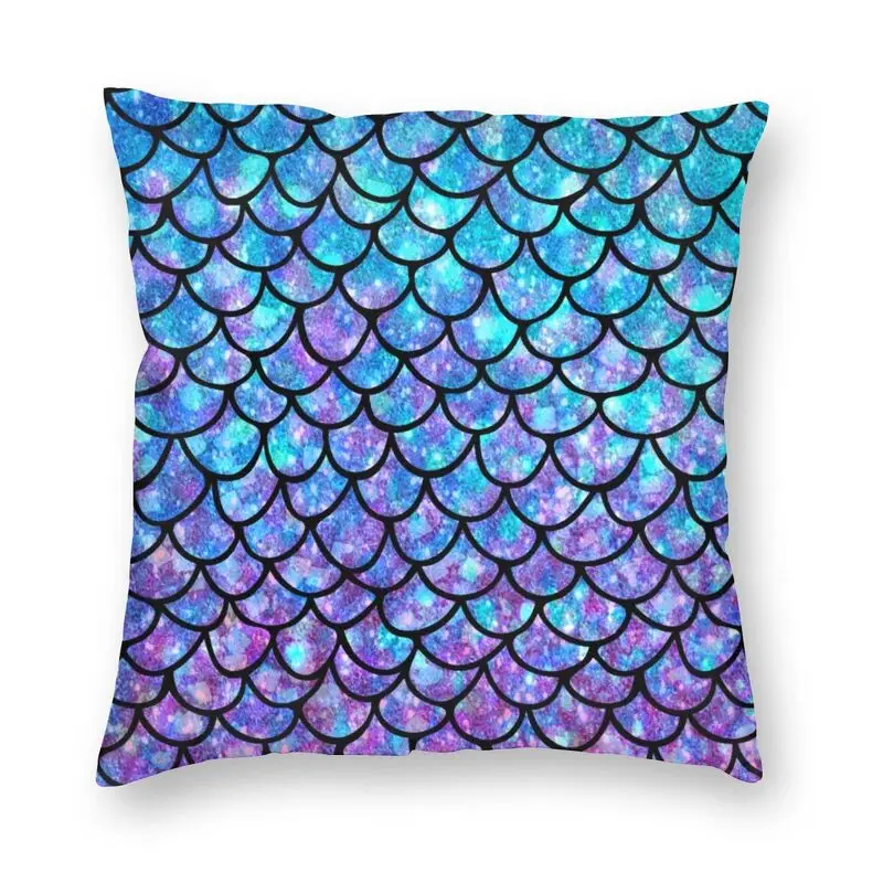 

Fashion Purples Blues Mermaid Scales Square Throw Pillow Case Decoration Pillowcover 3D Double Side Print Cushion Cover for Sofa