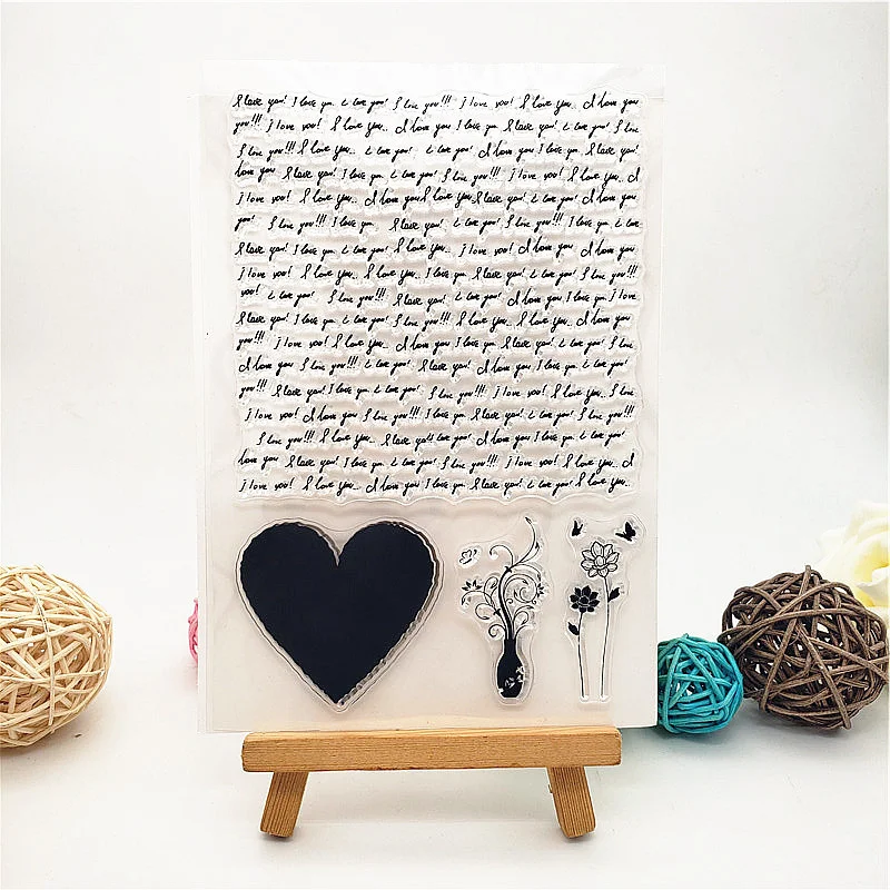 

Love Words Clear Stamps Transparent Seal 11x16cm Silicone Seal TPR Halloween Roller Stamps DIY Scrapbooking Cards