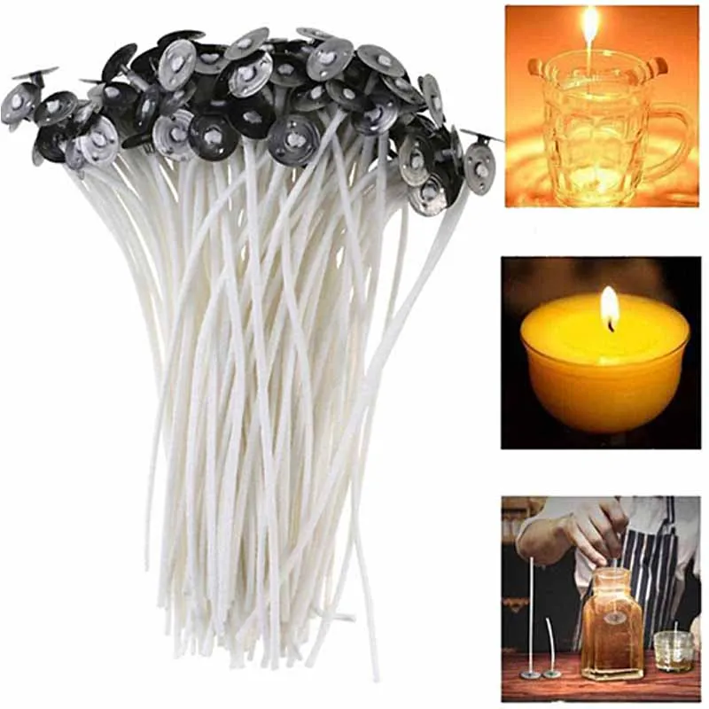 

100PCS 15CM Cotton Candle Wick Flameless Wick Candle Making Birthday Christmas Candle Wick Handmade Decorative Accessories