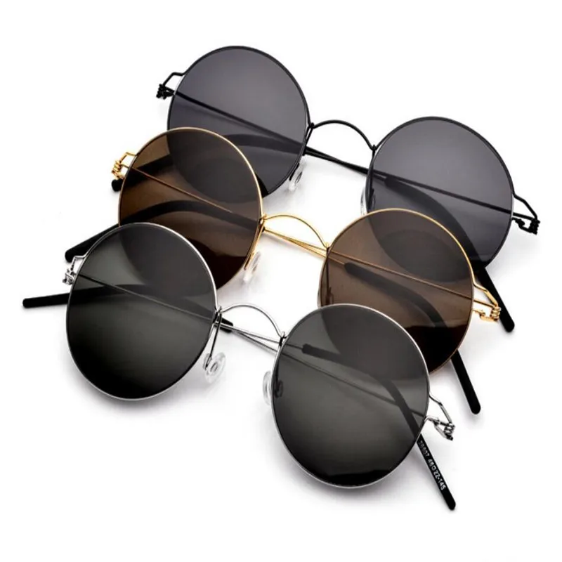 

MONGOTEN Ultralight Unisex New Fashion Full Rim Round Frame Alloy Driving Sunglasses Frame Screwless Polarized Sunglasses Goggle