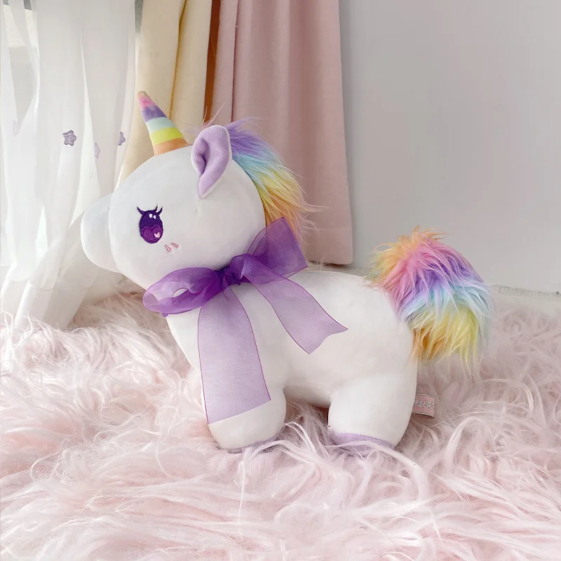 

1pc 27 * 23/37 * 35cm cute rainbow unicorn plush doll plush toys and stuffed toys to send their children Gifts for girls