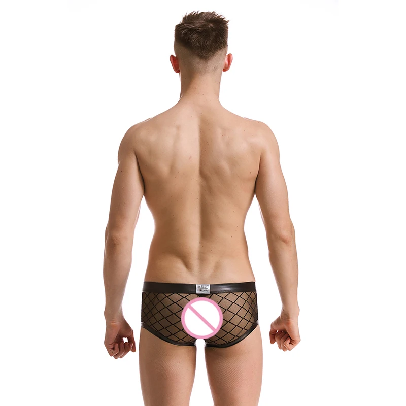 Трусы-боксеры мужские прозрачные в клетку клетчатые дышащие шорты пикантное